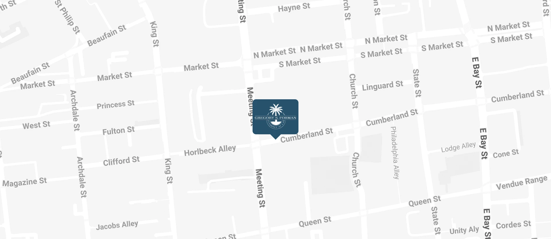 Map showing 171 Church Street, Suite 160, Charleston, SC 29401